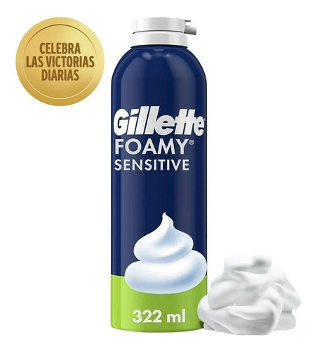 2 Pza Espuma De Afeitar Gillette Foamy Sensitive Ideal De Pi