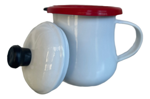 Cafetera Olla De Peltre Con Filtro Metálico Lavable X 800ml Blanco