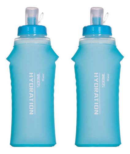 Botella De Agua Deportiva Y Plegable De Tpu 500ml, 2 Piezas