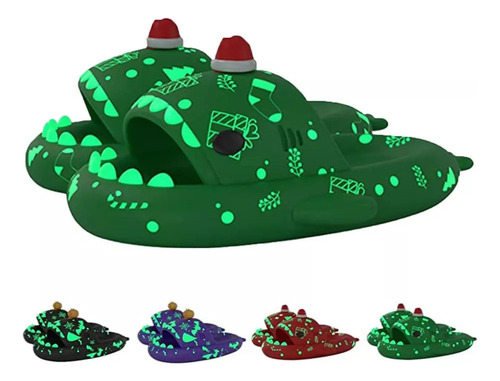 A Sandalias Navideñas Pantuflas Luminosas De Tiburón.2023