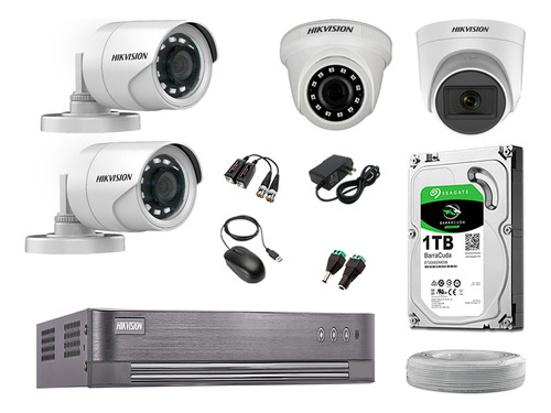 Kit 4 Cámaras Seguridad Hd 720p 1 Cámara Micrófono Disco 1tb