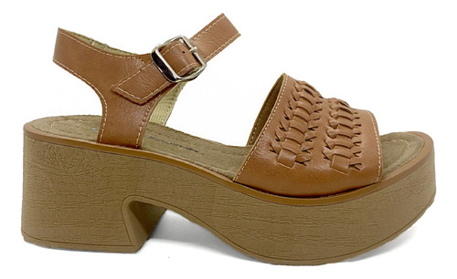 Zapato Sandalia Plataforma Taco Hebilla Mujer Liviano Moda