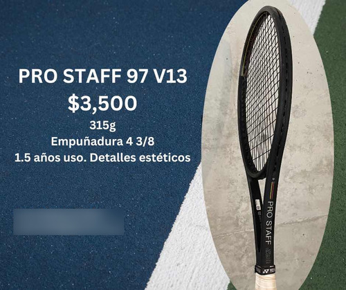 Raqueta Pro Staff V13 Empuñadura 3/8 315 Gr Usada
