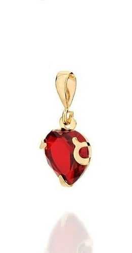 Colar Coração Em Cristal Folheado Joia Rommanel Feminino Cor Vermelho