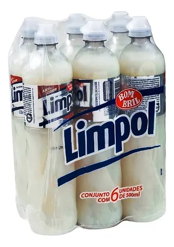 Pack 6 Detergente Limpol Coco Glicerina Anti-odor 500ml Kit