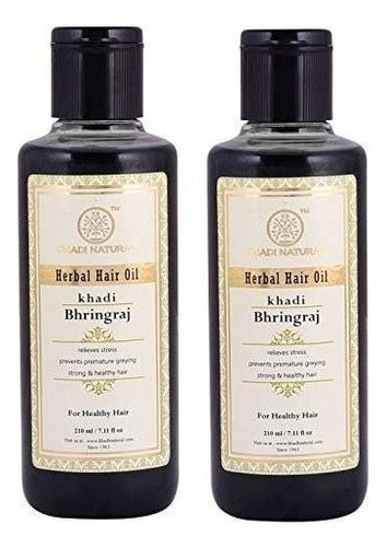 Aceite Natural Khadi Bhringraj Pelo, 210ml (paquete De 2).
