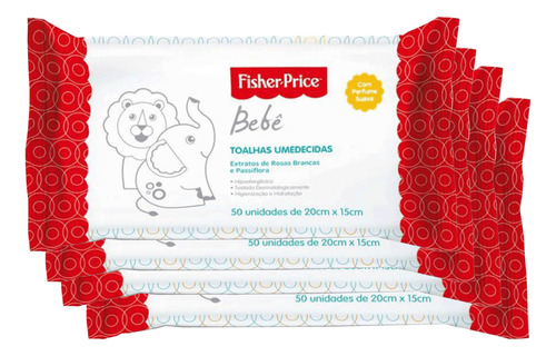 Kit Toalhas Umedecidas Fisher-price 4 Pacotes / 200 Lenços