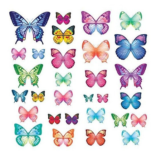 Decowall Dw1302 30 Mariposas Vibrantes Niños Pegatinas De P