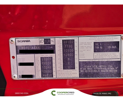 Cscania R540 20/21 Com Kit Hidráulico Cavalo Mecânico 6x4