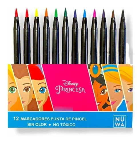 Marcadores Princesas Disney X12 Pincel - Nuwa