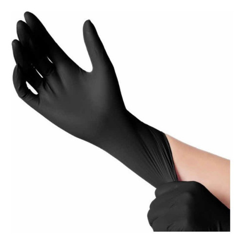 Guantes De Nitrilo  Negros 100 Unidades Todos Los Talles