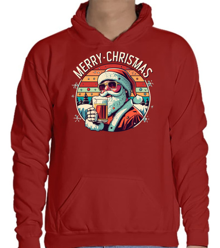 Sudadera Navidad Santa Cerveza - Playera Navideña - Santa