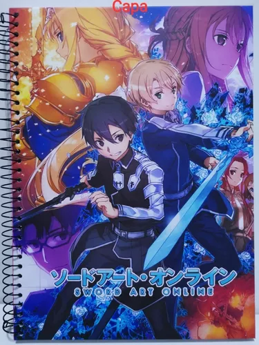 Caderneta Capa Dura Anime Sword Art Online SAO Kirito - Cogumelo Corp -  Caderno de Anotações / Caderneta / Moleskine - Magazine Luiza