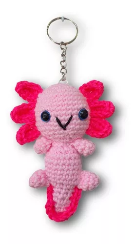 Peluche Ajolote rosa 25cm, tejido crochet amigurumi