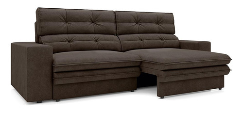 Sofa 5 Lugares Retratil E Reclinavel Pegasus 2,50m Cor Chocolate