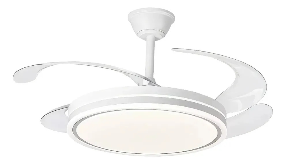 Ventilador De Techo Retractil Evvo Cf-395 Luz Led Blanco 1.07 M 4