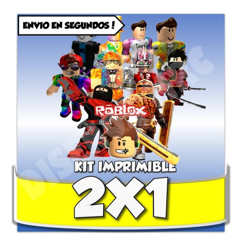 Kit Imprimible Roblox 100% Editable 2x1 Cumpleaños Fiestas