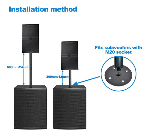 Montaje Del Subwoofer Hownder, Poste Extendido De 12 Con De