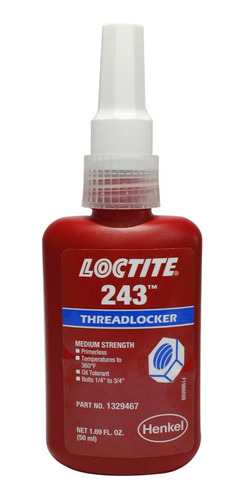 Loctite - Fijador De Roscas 243 Resistencia Media Botella 50