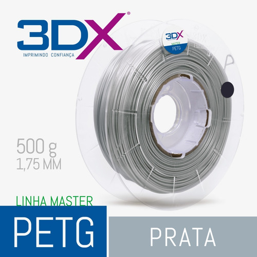 Imagem 2 de 3 de Filamento Petg 1,75 Mm | 500g | Prata