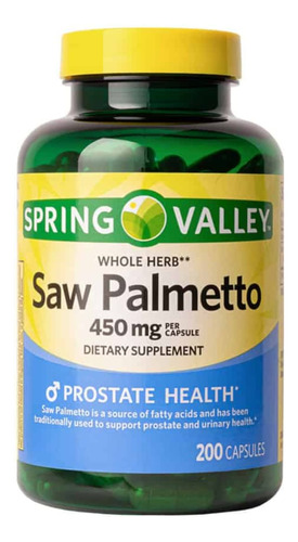 Saw Palmetto Próstata Spring Valley 450 Mg 200 Cápsulas 