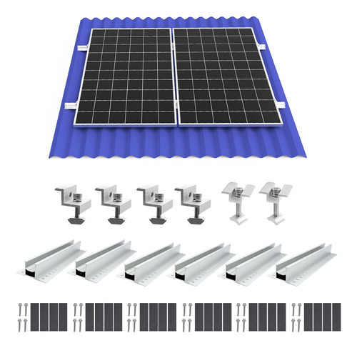 Kit De Soporte De Montaje En Panel Solar Con 6 Mini Rieles D
