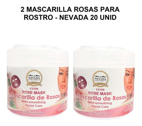2 Mascarillas Rosas Para Rostro - Nevada 20 Unid