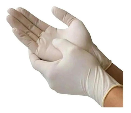 Imagem 3 de 3 de Luvas descartáveis estéreis antiderrapantes Descarpack Cirúrgica cor branco tamanho 7.5 de látex com pó x 100 unidades