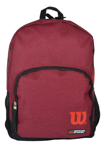 Mochila Wilson Urbana Deportes Gym Impermeable Unisex Color Color Bordó