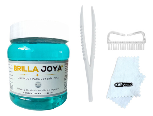 Kit Para Limpiar Joyería De Plata + Paño + Pinza + Cepillo