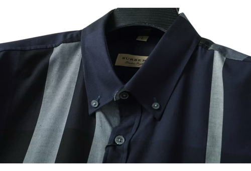 Camisa Tradicional A Cuadros, Azul