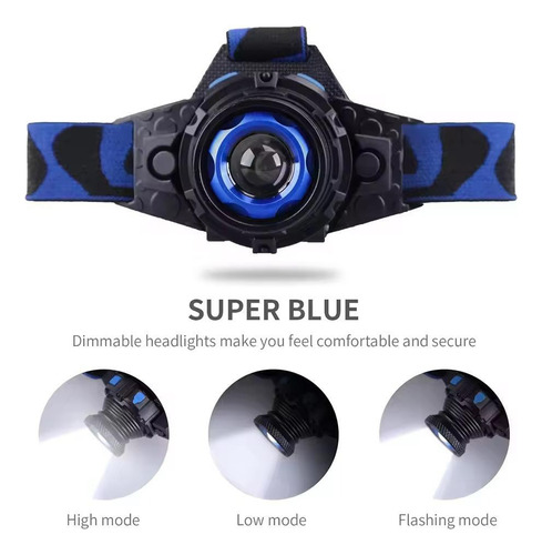 Lanterna Tatica De Cabeca Led Cree Com Zoom 3000 Lumens