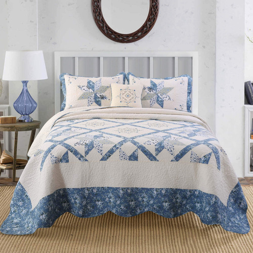 Colcha De Cama Acolchada De Lujo Kasentex 100% Algodón Con