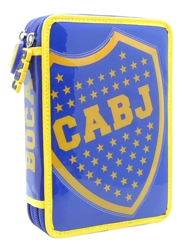 Cartuchera 2 Pisos Boca Juniors Pvc Con Utiles Lic Original