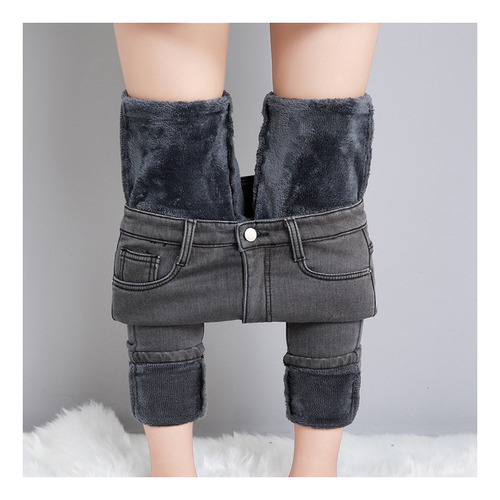 Calas Jeans Femininas Quentes Elastic Pelucia Winter [u]