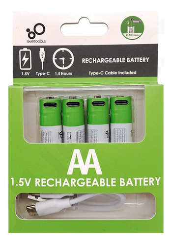 Pilas Recargables Tipo C Aa 4 Unidades Blanco
