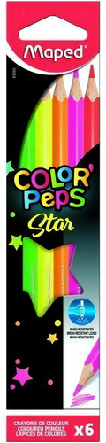  Lápis De Cor Color'peps Star Fluo 6 Cores - Maped 