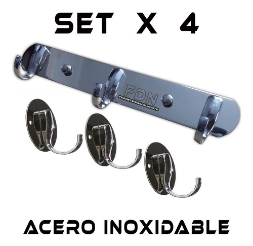 Imagen 1 de 7 de Perchas Acero Inoxidable Daccord Set A - 4 Unidades - Fdn