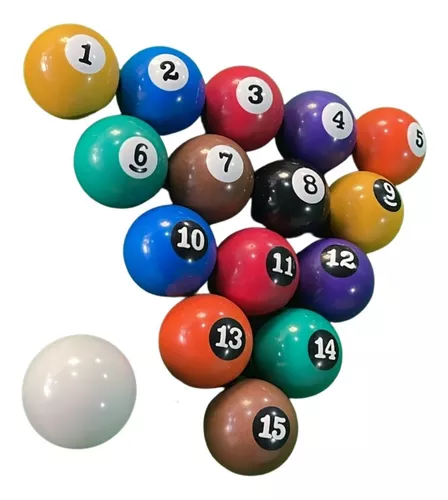 Jogo de Bolas de Bilhar Snooker Hyper com 15 Bolas Númeradas + 1 Branca -  54 mm