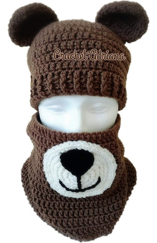 Gorro Y Cuello Oso Crochet