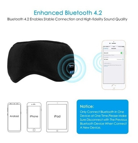 Imagen 1 de 3 de Gafas Bluetooth Para Dormir O Descansar Los Ojos