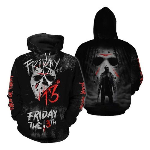 Sudadera Con Capucha 3d De Friday Of 13th Horror Movie