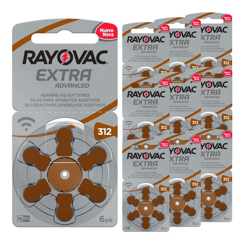 60 Pilhas Auditivas Rayovac Tamanho 312