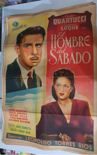 Antiguo Afiche De Cine Original-el Hombre De Sabado-sb