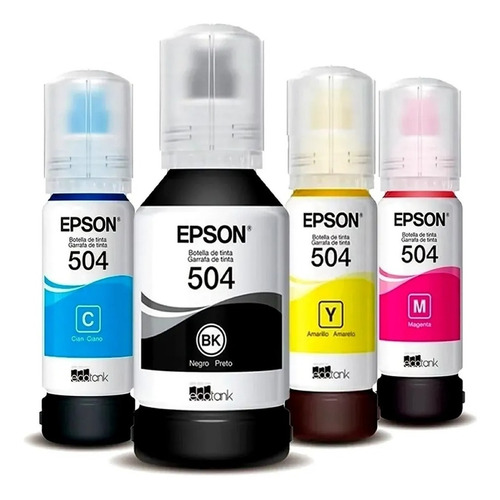 Imagen 1 de 9 de Combo X4 Tintas Originales Epson T504 4150 4160 6161 6171 91