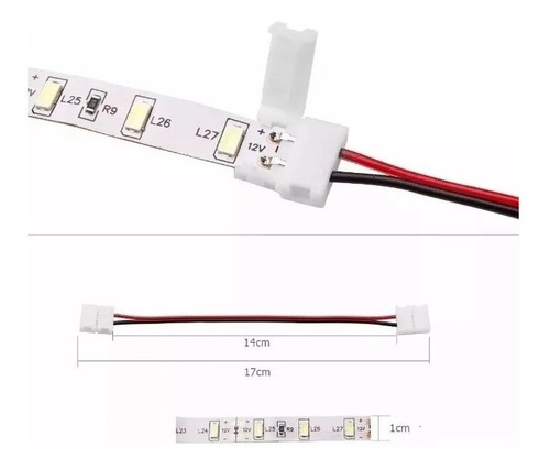 Conector Emenda Fita Led 3528 5050 Extensao 2 Vias Femea