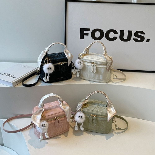 Bolso Pequeño Moderno Para Mujer, Bufanda De Seda Con Cadena