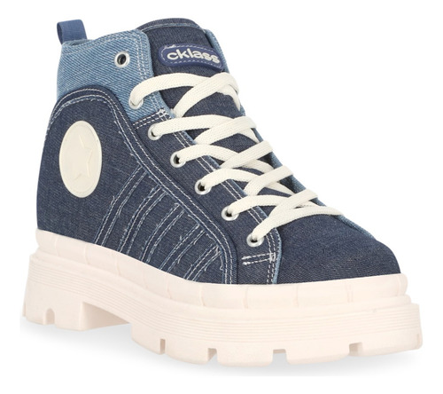 Tenis Tipo Bota Dama Casual Mezclilla 479-00