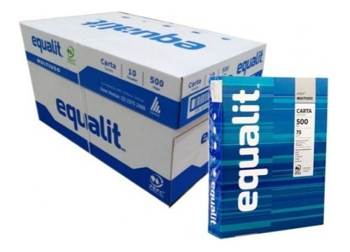 Papel Fotocopia Equalit 10 Resmas Carta 500hj/resma 75g