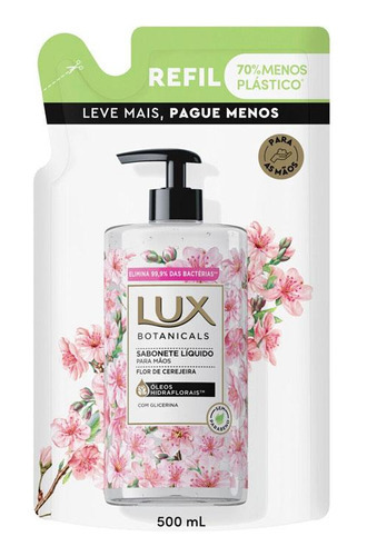 Sabonete Líq. Lux Botanicals Flor De Cerejeira Refil 500ml